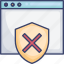 cancel, protection, safety, security, shield, webpage, website 