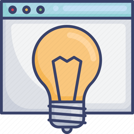Browser, idea, innovation, lightbulb, thought, webpage, website icon - Download on Iconfinder