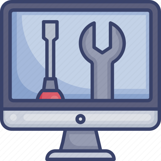 Computer, maintenance, monitor, preferences, screen, screwdriver, wrench icon - Download on Iconfinder