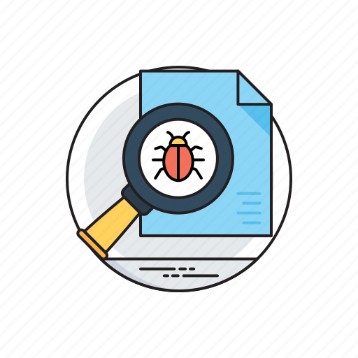 Bug, inspection, magnifier, virus icon - Download on Iconfinder
