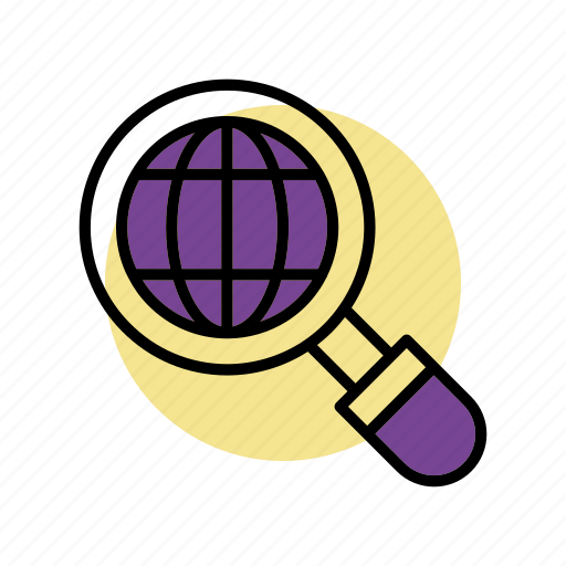 Glasses, globe, magnifying glass magnifying, search icon - Download on Iconfinder