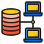 data, database, network, server, storage 