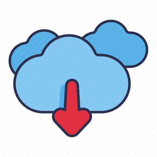 Arrow, arrows, bottom, cloud, cloudy, down, download icon - Download on Iconfinder