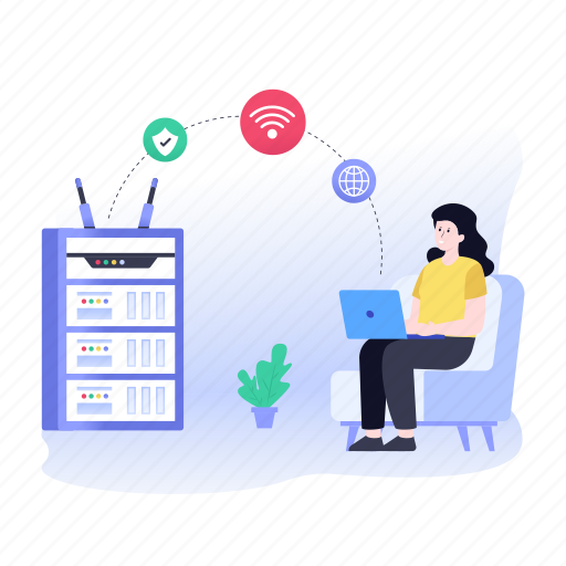 Server connection, wireless connection, smart connection, secure connection, server illustration - Download on Iconfinder