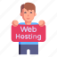 person, hosting services, hosting banner, web hosting, man 
