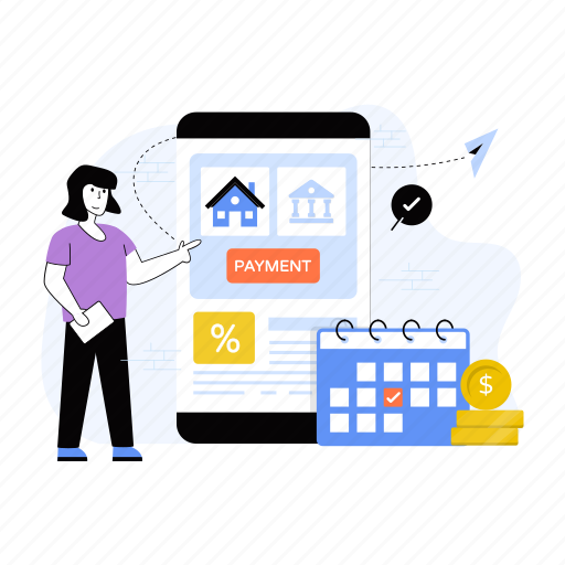 Payment app, buy house, mortgage payment, purchase property, house payment illustration - Download on Iconfinder