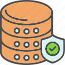 data, database, storage, shield