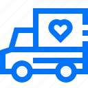 heart, love, send, transport, truck, vehicle, wedding