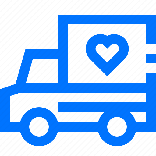 Heart, love, send, transport, truck, vehicle, wedding icon - Download on Iconfinder