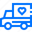 heart, love, send, transport, truck, vehicle, wedding 