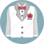 tuxedo, groom, suit, wedding, white 