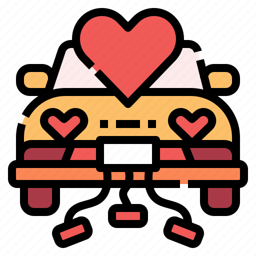 Wedding, car, love, just, married, transportation icon - Download on Iconfinder