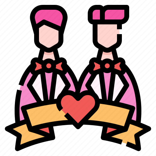 Wedding, couple, man, marriage, homosexual icon - Download on Iconfinder