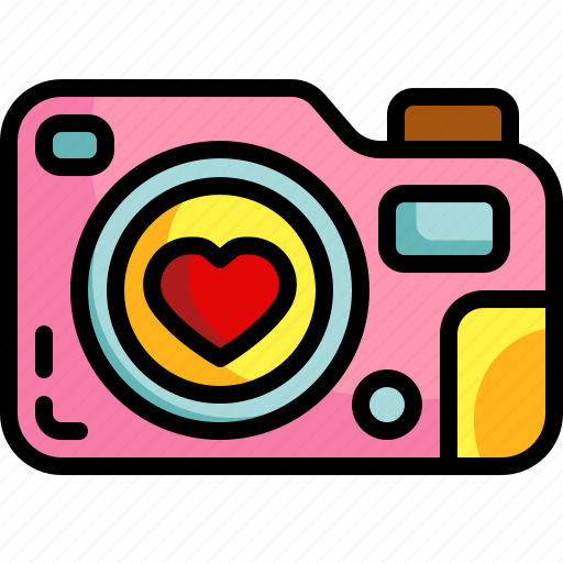 Camera, valentines, photograph, photo, electronics, heart, love icon - Download on Iconfinder