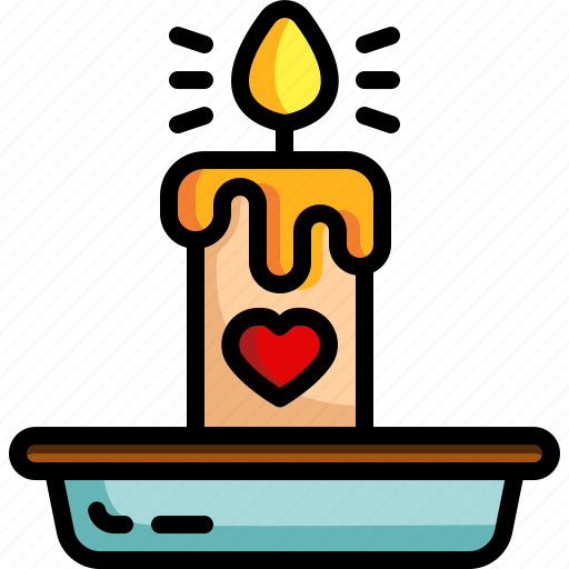 Candle, love, romance, valentines, lovely, heart, shaped icon - Download on Iconfinder