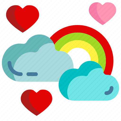 Rainbow, love, romance, valentines, loving, romantic, heart icon - Download on Iconfinder