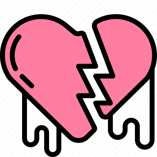 Broken, heart, cracked, love, romance, relationship, romantic icon - Download on Iconfinder