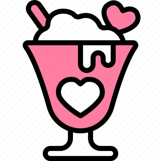 Milkshake, cup, dessert, chocolate, straw, love, food icon - Download on Iconfinder