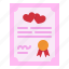 certificate, love, wedding, paper, heart, document 