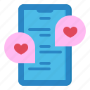 chat, love, heart, smartphone, mobile, message