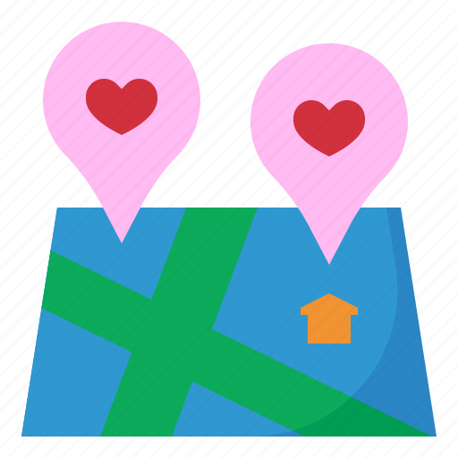 Location, love, wedding, pin, heart, map icon - Download on Iconfinder