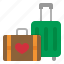 suitcase, honeymoon, travel, bag, love, heart 