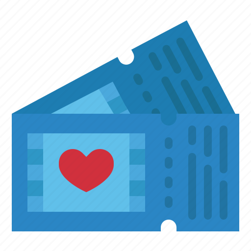 Ticket, movie, love, romantic, heart, cinema icon - Download on Iconfinder