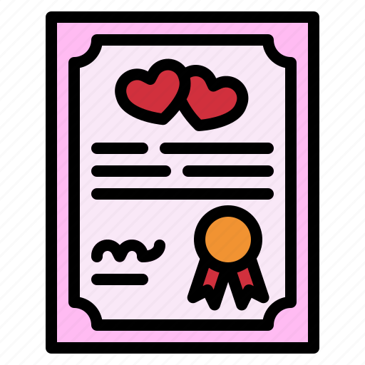Certificate, love, wedding, paper, heart, document icon - Download on Iconfinder