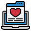 laptop, website, love, heart, computer, romantic 