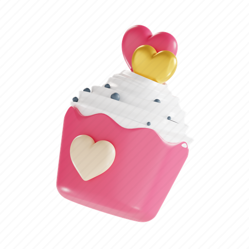 Muffin, cake, wedding, sweet, cupcake 3D illustration - Download on Iconfinder