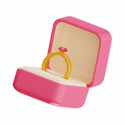 Ring, wedding, jewelry, diamond, heart, valentine, engagement 3D illustration - Download on Iconfinder