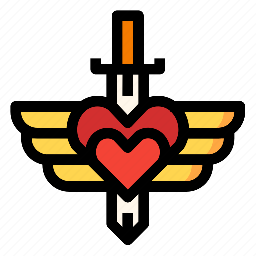 Heart, protection, strong, sword, wedding icon - Download on Iconfinder