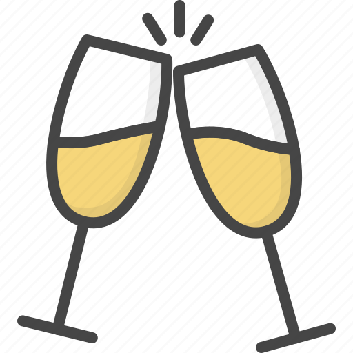 Champagne, colored, glasses, holidays, wedding icon - Download on Iconfinder
