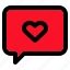 chat, love, heart, like, feedback 