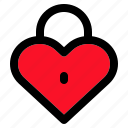 padlock, love, romantic, heart, key
