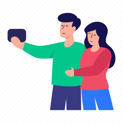 Photography, couple selfie, couple taking picture, spouse, persons illustration - Download on Iconfinder