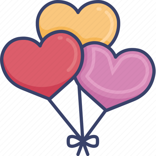 Balloon, decor, decoration, heart, romance, romantic, wedding icon - Download on Iconfinder