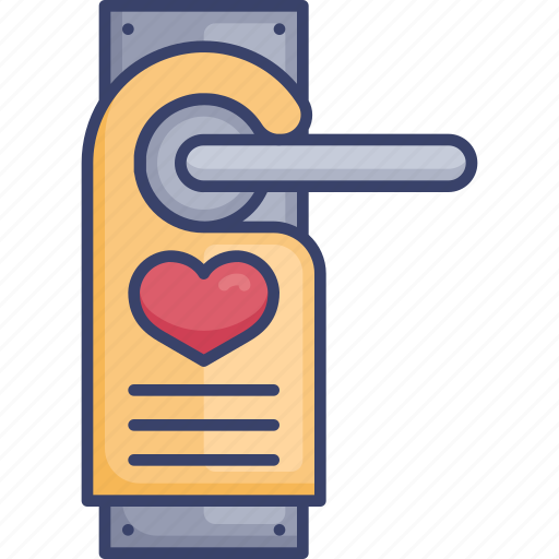 Doorhandle, handle, honeymoon, hotel, romance, romantic, tag icon - Download on Iconfinder