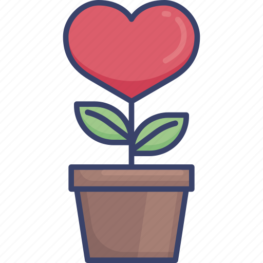 Bloom, grow, plant, pot, romance, romantic, valentine icon - Download on Iconfinder