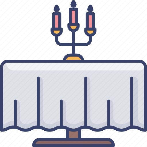 Candle, candlestick, cloth, restaurant, romance, romantic, table icon - Download on Iconfinder