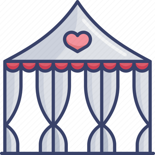 Curtain, decor, decoration, heart, occasion, tent, wedding icon - Download on Iconfinder