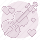 cello, hearts, marriage, music, violin, wedding