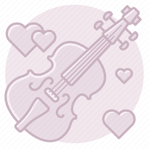 Cello, hearts, marriage, music, violin, wedding icon - Download on Iconfinder