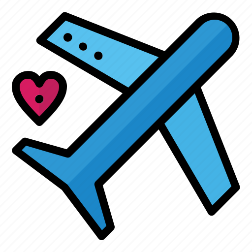 Airplane, honeymoon, love, marriage, transportation, wedding icon - Download on Iconfinder