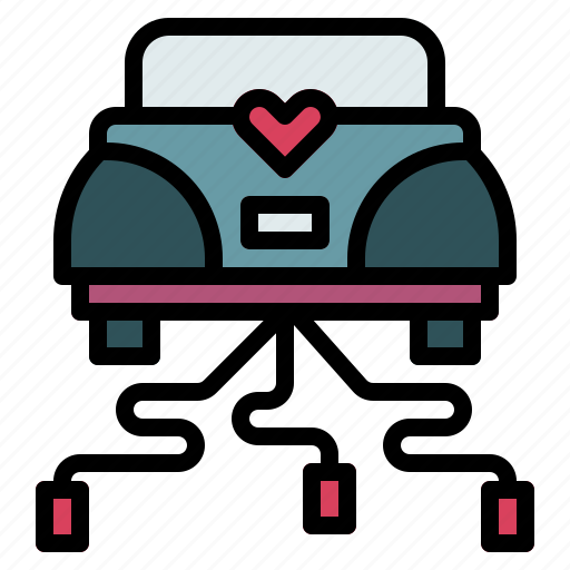 Automobile, car, hearts, romance, transportation, vehicle, wedding icon - Download on Iconfinder