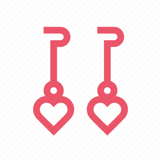 Earrings, heart, like, love, romance, valentine, wedding icon - Download on Iconfinder