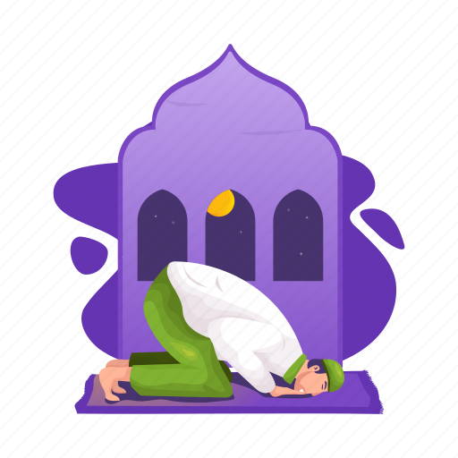 Sholat, worship, prayer, muslim, salat, religion, belief illustration - Download on Iconfinder