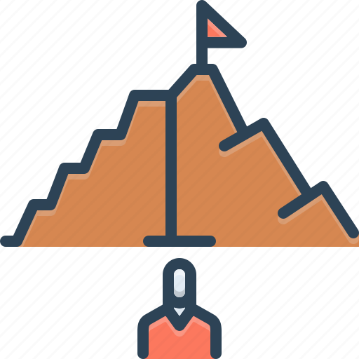 Achievable goal, achievable, goal, achievement, mountain, accomplish, objective icon - Download on Iconfinder