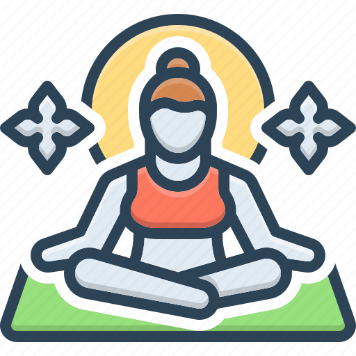 Meditation, reduce stress, consideration, mind relax, tranquil, yoga, mental repose icon - Download on Iconfinder