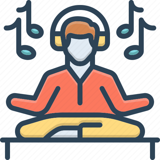 Relaxation, mental repose, tranquillity, listening to music, stress free, meditation, unwinding icon - Download on Iconfinder